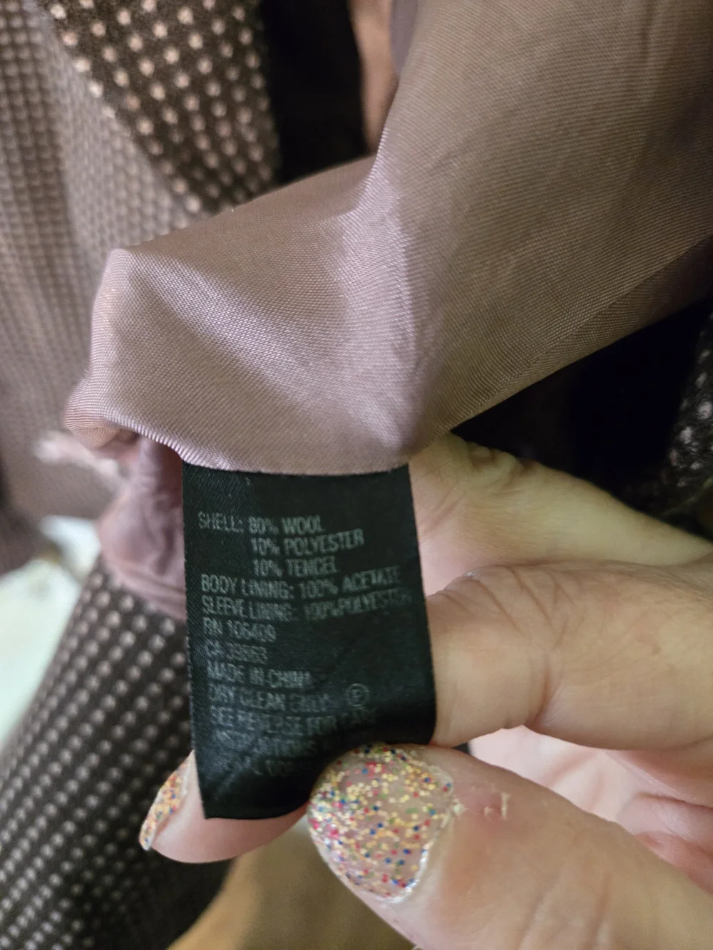 Tahari Brown Checkered Women's Blazer Jacket - Brown/Pink Accents Size 10